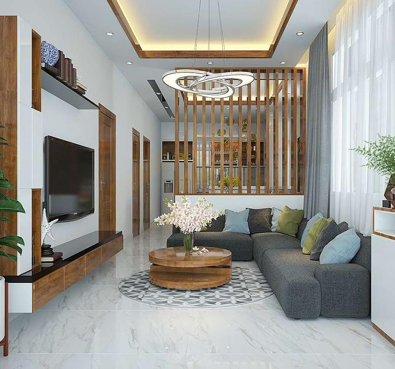 Mẫu vách ngăn phòng khách đơn giản mà đẹp