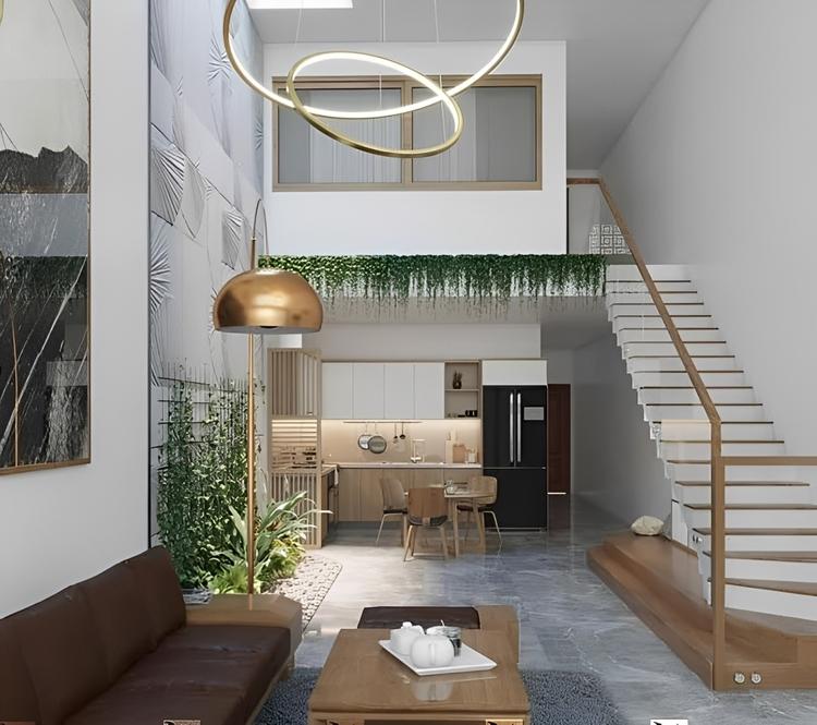 Mẫu nhà cấp 4 có gác lửng 5x15 bố trí hợp lý, dễ thi công