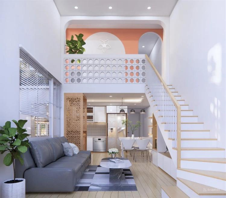 Mẫu nhà cấp 4 có gác lửng 5x15 tiết kiệm chi phí, vẫn đủ công năng