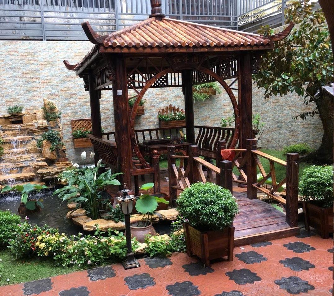 Nhà chòi sân vườn bằng gỗ đẹp, đơn giản, hiện đại