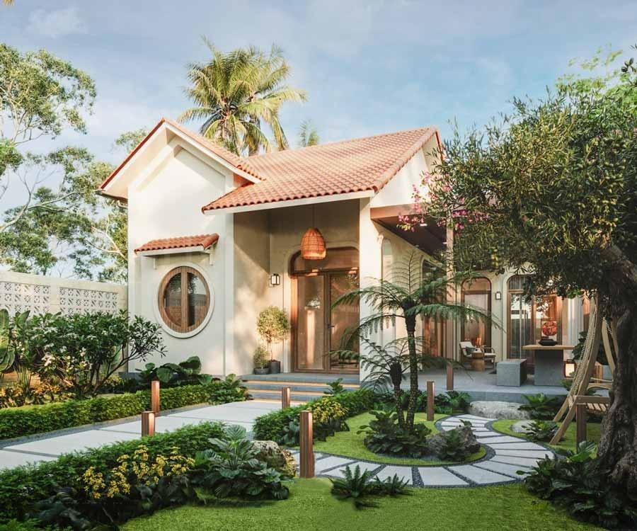 Mẫu nhà vườn cấp 4 nhỏ đẹp, xinh xắn, tiết kiệm chi phí