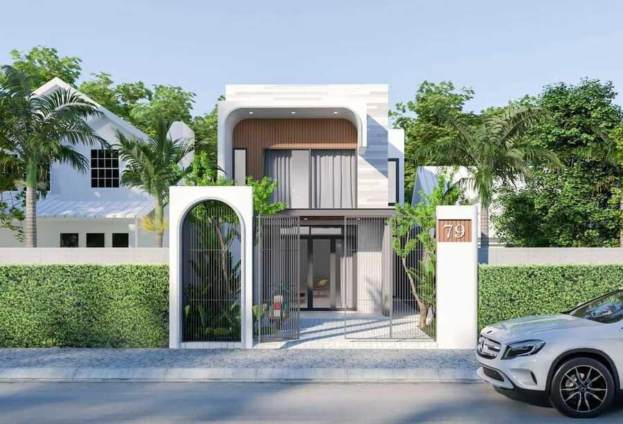 Mẫu nhà vườn nhỏ đẹp có gác lửng sang trọng và thoáng mát