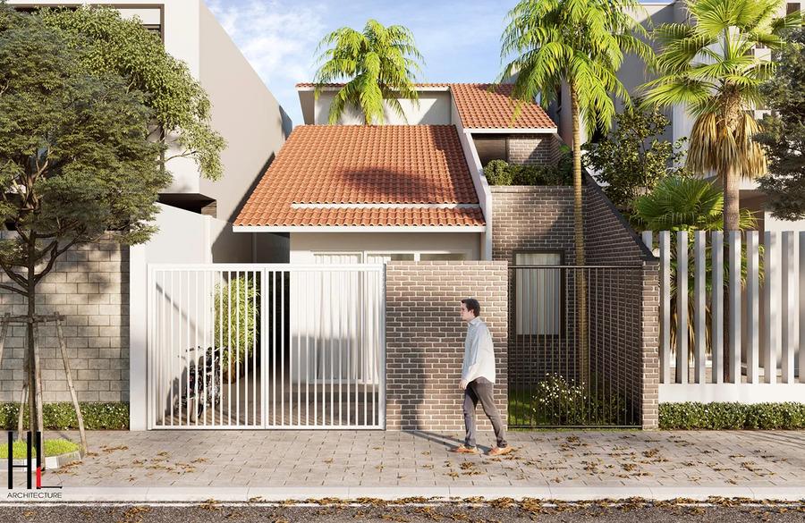 Mẫu nhà vườn nhỏ đẹp có gác lửng hài hòa với cảnh quan