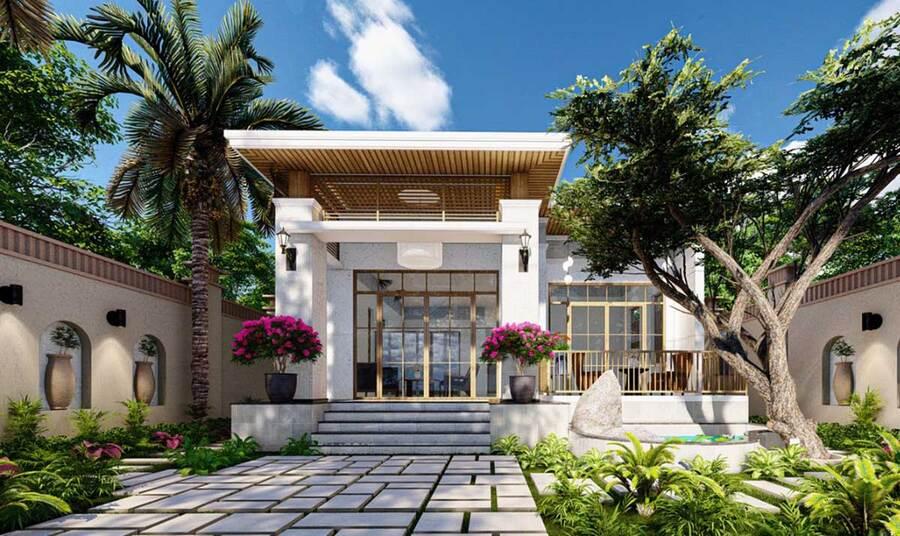 Mẫu nhà vườn nhỏ đẹp ở nông thôn hiện đại, thoáng mát, đầy đủ tiện nghi