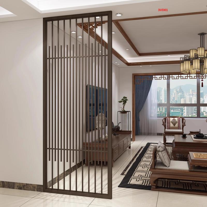 Mẫu vách ngăn phòng khách và bếp cho nhà chung cư đơn giản, thanh lịch