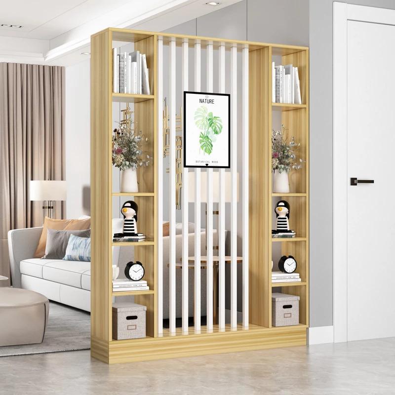 Mẫu vách ngăn phòng khách bằng gỗ công nghiệp độc đáo, tạo điểm nhấn ấn tượng