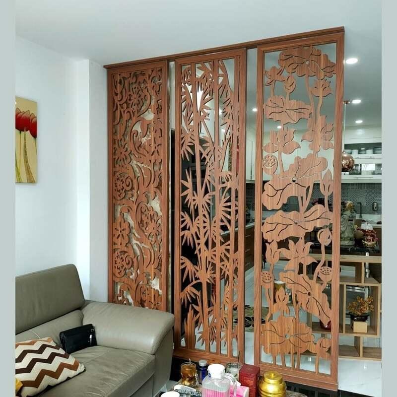 Mẫu vách ngăn trang trí phòng khách tuyệt đẹp, tối ưu không gian