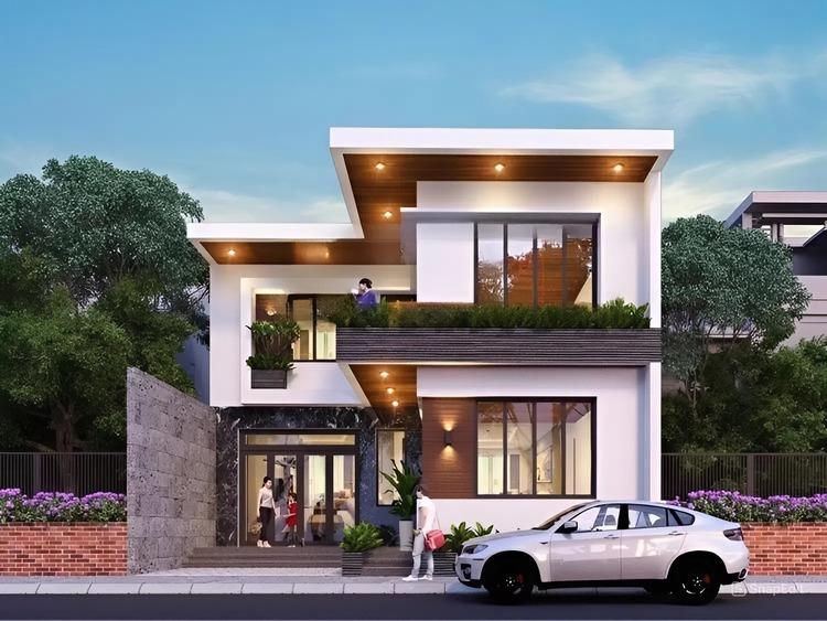 Mẫu nhà 2 tầng đẹp 700 triệu với thiết kế 1 tầng trệt và 1 tầng lầu