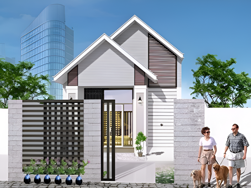 Lưu ý chọn phong cách phù hợp khi thiết kế và xây dựng mặt tiền nhà gác lửng 5m