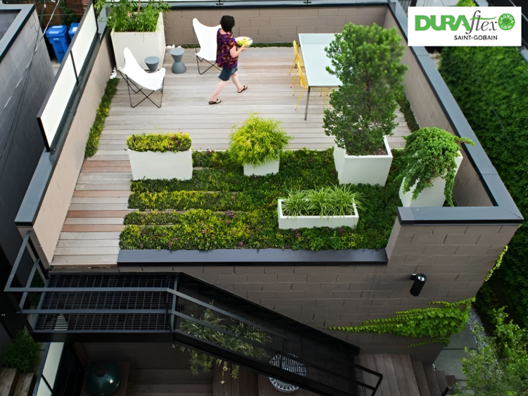 Thiết kế sân vườn tạo nên không gian xanh, mát mẻ, trong lành