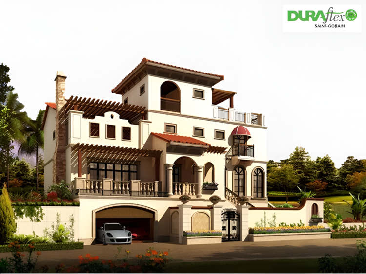 Mẫu biệt thự nhà vườn 3 tầng phong cách Địa Trung Hải đẹp, thiết kế ấn tượng