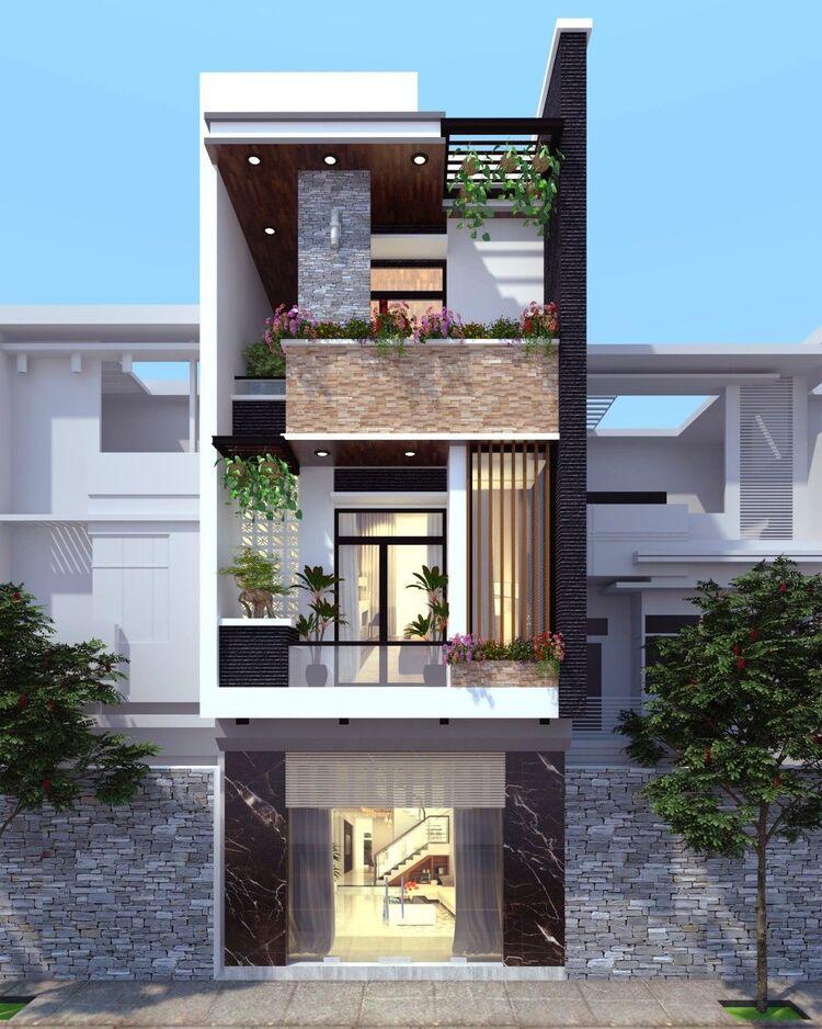 Mẫu nhà 3 tầng rộng 4m dài 20m đẹp, hiện đại, sang trọng