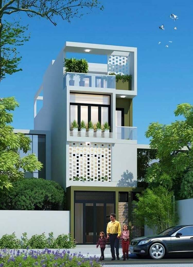 Mẫu nhà ống đẹp 3 tầng 4m nhiều cây xanh không chỉ đẹp mà còn có lợi cho sức khỏe 