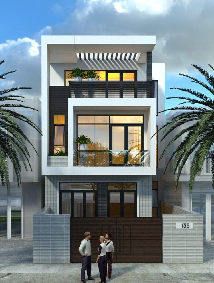 Mẫu nhà ống đẹp 3 tầng 4m đơn giản, tinh tế mang lại không gian sống thoáng đãng và hài hòa