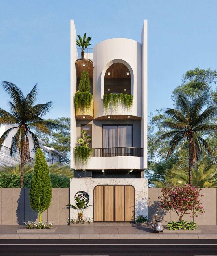 Mẫu nhà ống đẹp 3 tầng 4m thiết kế phá cách, độc lạ với không gian mở, tạo sự thoáng mát