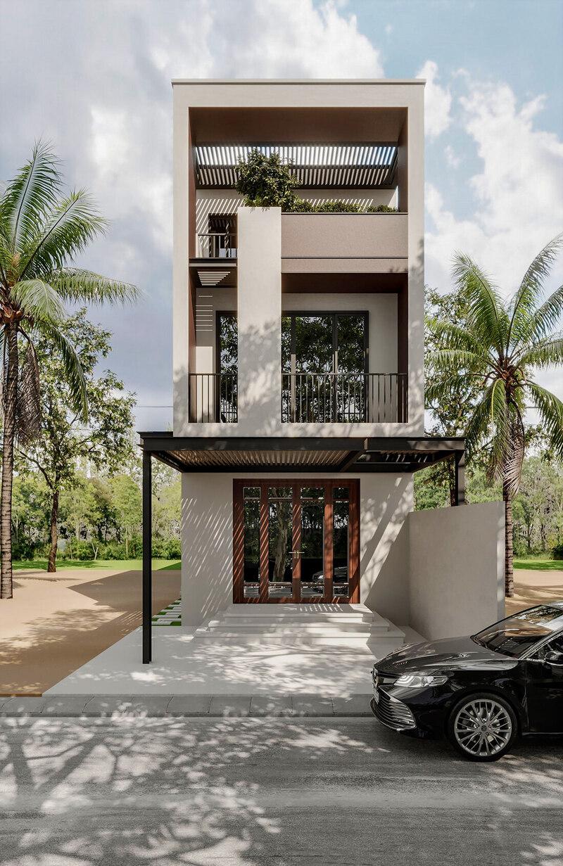 Mẫu nhà ống đẹp 3 tầng 5m tối giản, thanh lịch