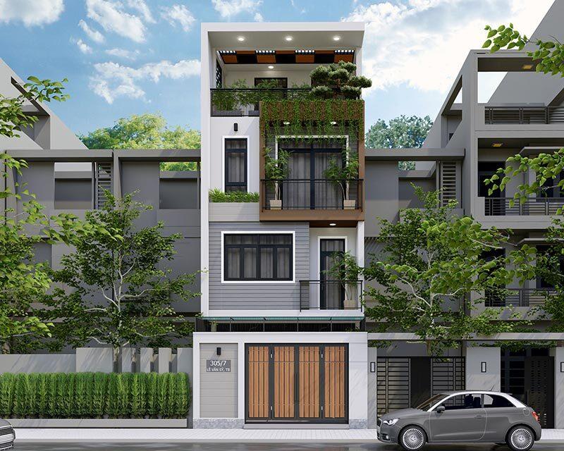 Mẫu nhà ống đẹp 3 tầng có 1 tum đẹp, thịnh hành 2025