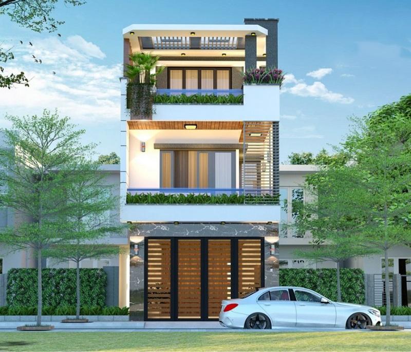 Mẫu nhà ống đẹp 3 tầng 5x16 rộng rãi, thoáng mát, gần gũi với thiên nhiên