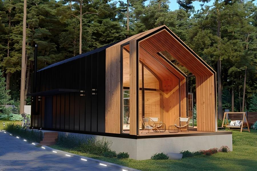 Mẫu nhà tiền chế dưới 100 triệu bằng tôn giả gỗ