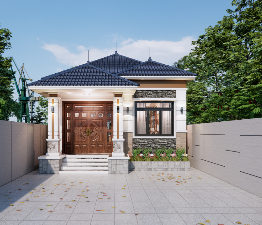 Nhà cấp 4 mái Nhật mang vẻ đẹp thanh lịch, nhẹ nhàng và gần gũi với thiên nhiên