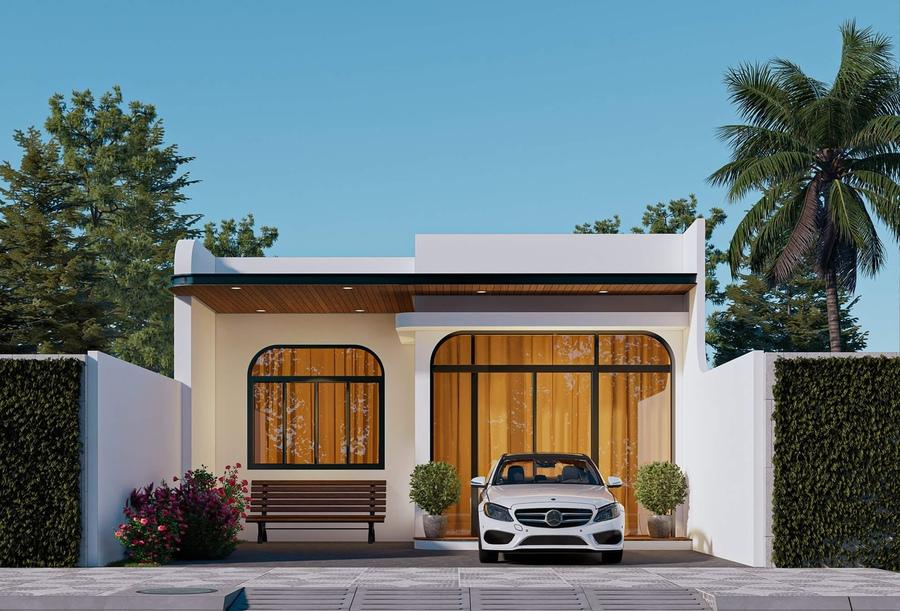 Nhà cấp 4 mái bằng mang lại vẻ đẹp hiện đại, tối giản và vững chãi