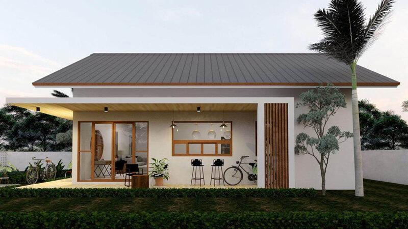 Mẫu nhà cấp 4 phong cách Nhật thiết kế đơn giản, hiện đại 