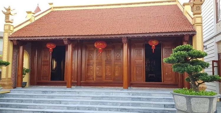 Mẫu nhà gỗ 3 gian 2 dĩ đẹp, thiết kế cân đối và hài hòa