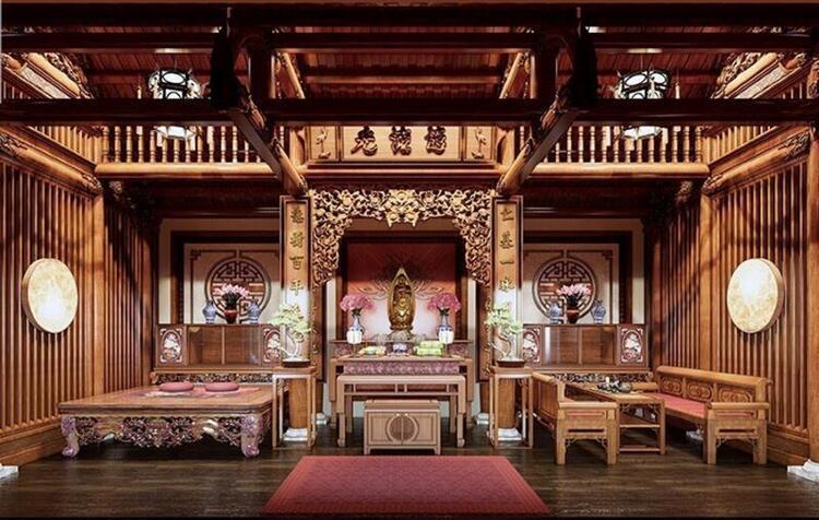 Chi phí xây nhà gỗ 3 gian còn thay đổi tùy vào chất liệu, hoa văn của đồ thờ
