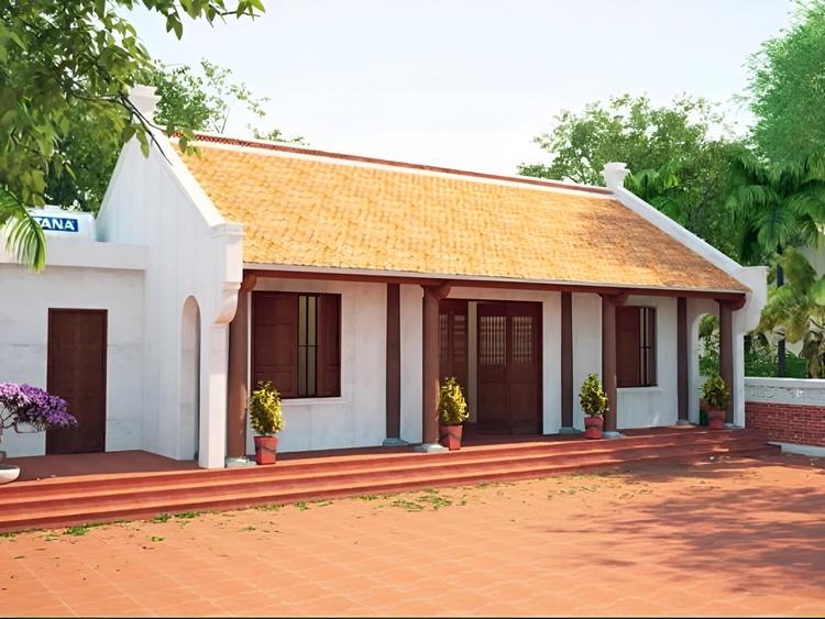 Mẫu thiết kế nhà gỗ 3 gian hiện đại vẫn giữ được gian thờ trang nghiêm ở trung tâm