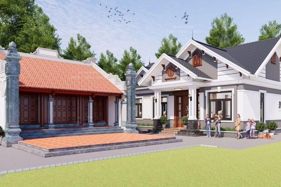 Mẫu nhà mái Thái 1 tầng tối giản đẹp, tối ưu chi phí