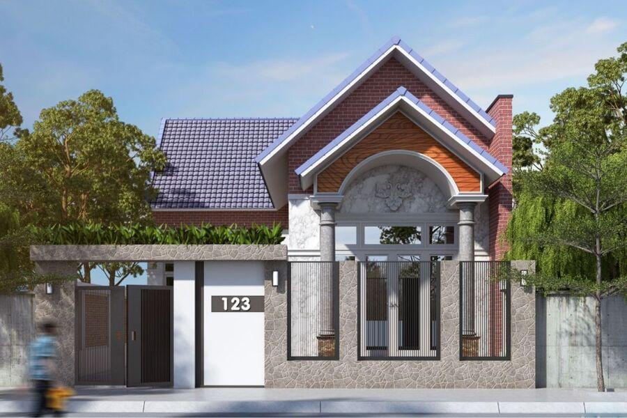 Mẫu nhà mái Thái 1 tầng tối giản mang đến vẻ đẹp tinh tế, hiện đại