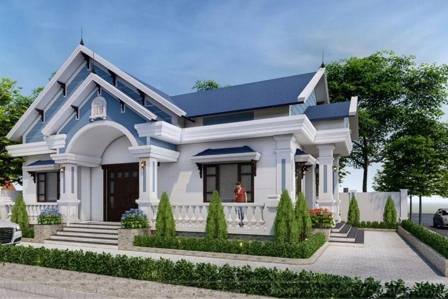 Mẫu nhà mái Thái 1 tầng với thiết kế hiện đại, tiện nghi