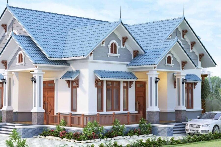 Mẫu nhà mái Thái 1 tầng 500 triệu với không gian mở, thoáng đãng