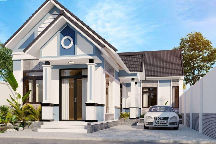 Mẫu nhà 1 tầng mái Thái 80m2 hiện đại, bố trí nội thất hợp lý, khoa học