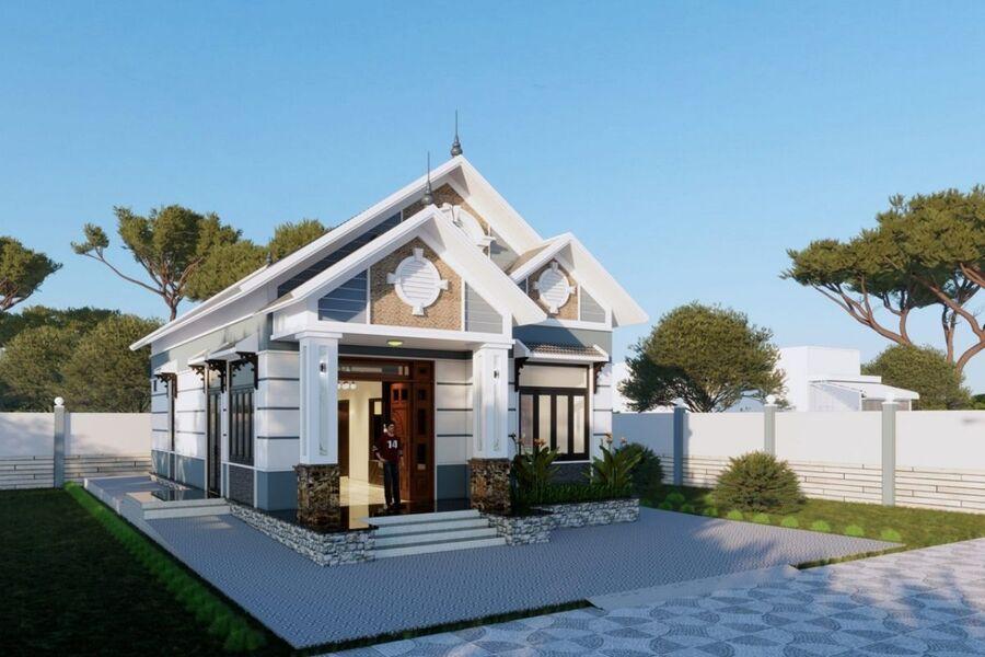 Mẫu nhà mái Thái 1 tầng 100m2 với vẻ đẹp bề thế, sang trọng