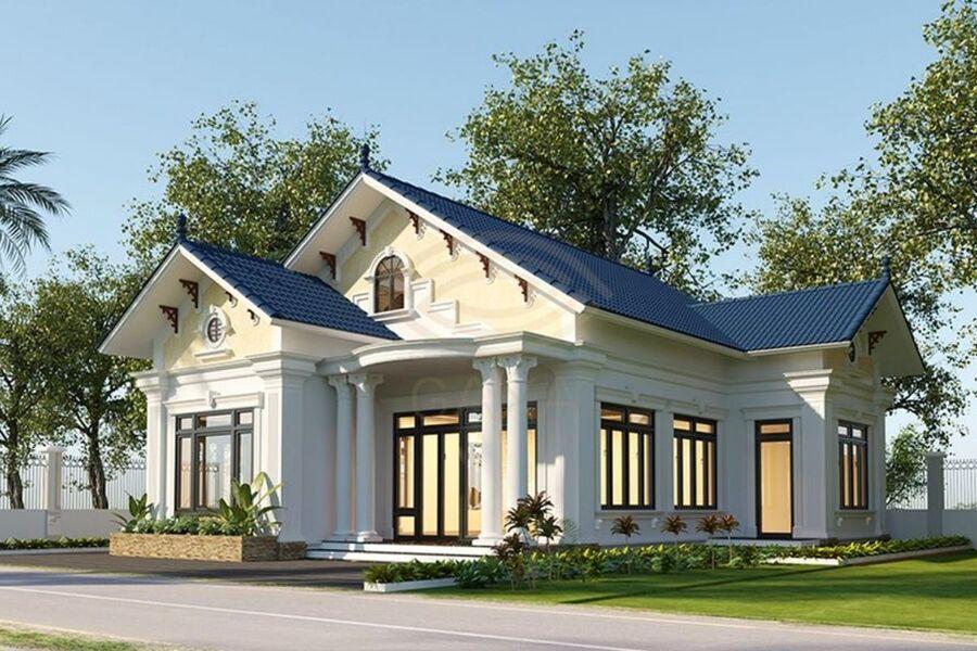 Mẫu nhà mái Thái 1 tầng 120m2 đẹp, được ưa chuộng nhất hiện nay