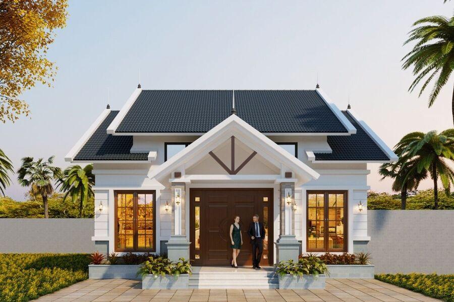 Mẫu nhà mái Thái 1 tầng 150m2 đẹp, thanh lịch và nhẹ nhàng