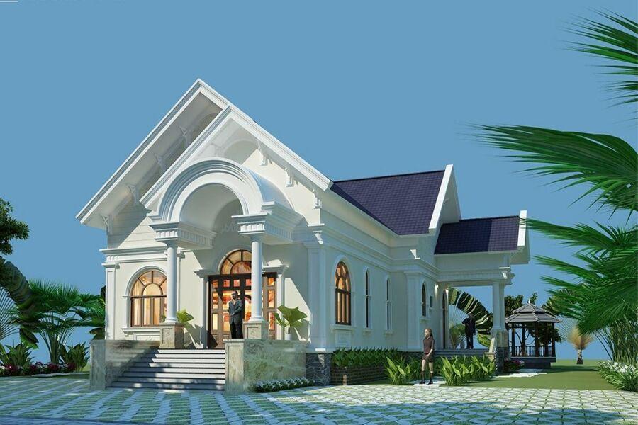 Mẫu nhà mái Thái 1 tầng chữ L ấn tượng, thu hút ánh nhìn