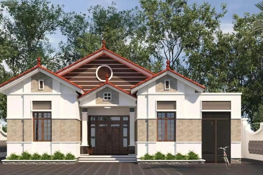 Thiết kế nhà mái Thái 1 tầng chữ U thoáng mát, sang trọng