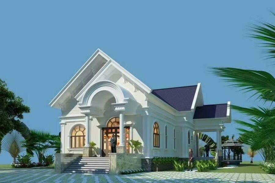 Mẫu nhà mái Thái 1 tầng 3 phòng ngủ hiện đại, ấm cúng, thoáng mát