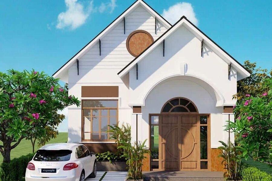 Nhà mái Thái 1 tầng đẹp có gara ô tô mang lại sự tiện nghi, thẩm mỹ cho không gian sống 
