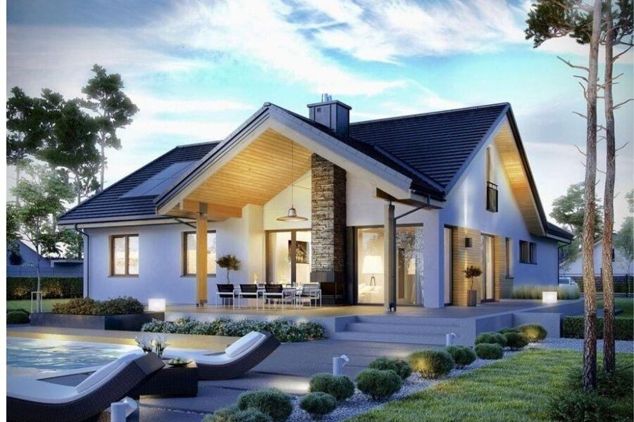 Mẫu nhà mái Thái 1 tầng có sân vườn rộng rãi, thoáng mát