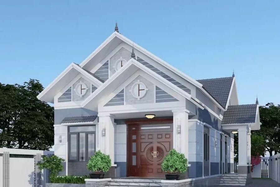 Mẫu nhà mái Thái 1 tầng có 3 phòng ngủ đầy đủ tiện nghi