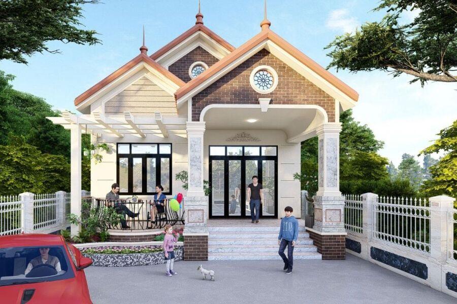 Nhà mái Thái cấp 4 tối giản và thanh thoát