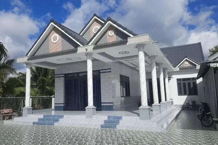 Mẫu nhà mái Thái 1 tầng 4 phòng ngủ đẹp ở nông thôn 