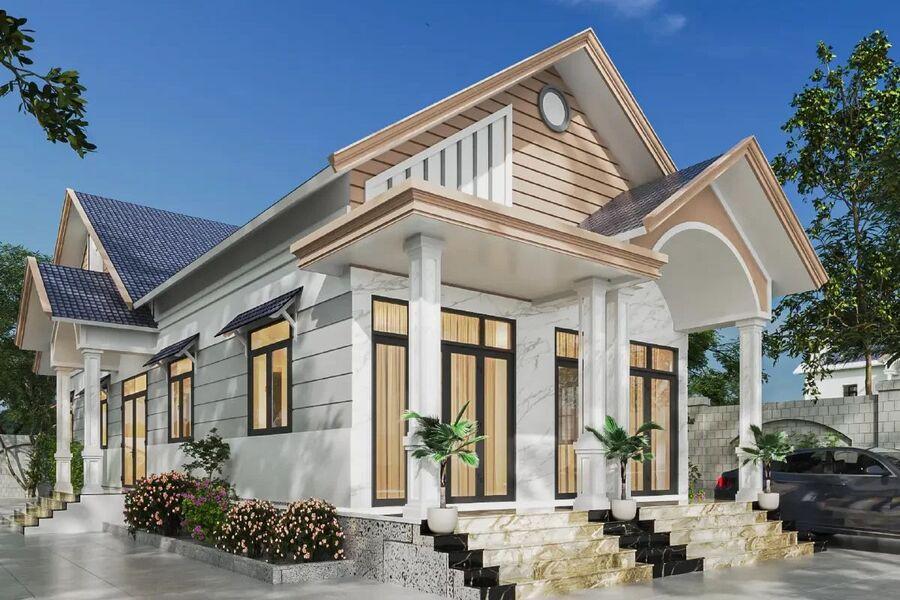 Nhà 1 tầng mái Thái có ưu điểm về tính thẩm mỹ, đa dạng kiểu dáng