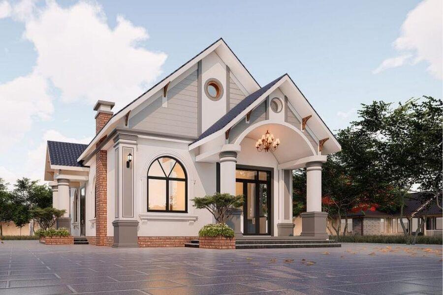 Mẫu nhà mái Thái 1 tầng 4 phòng ngủ đẹp ở nông thôn 