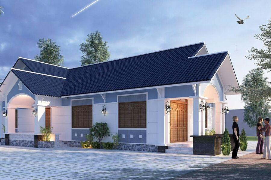 Mẫu nhà mái Thái một tầng ở nông thôn mang lại vẻ đẹp sang trọng và thoáng mát