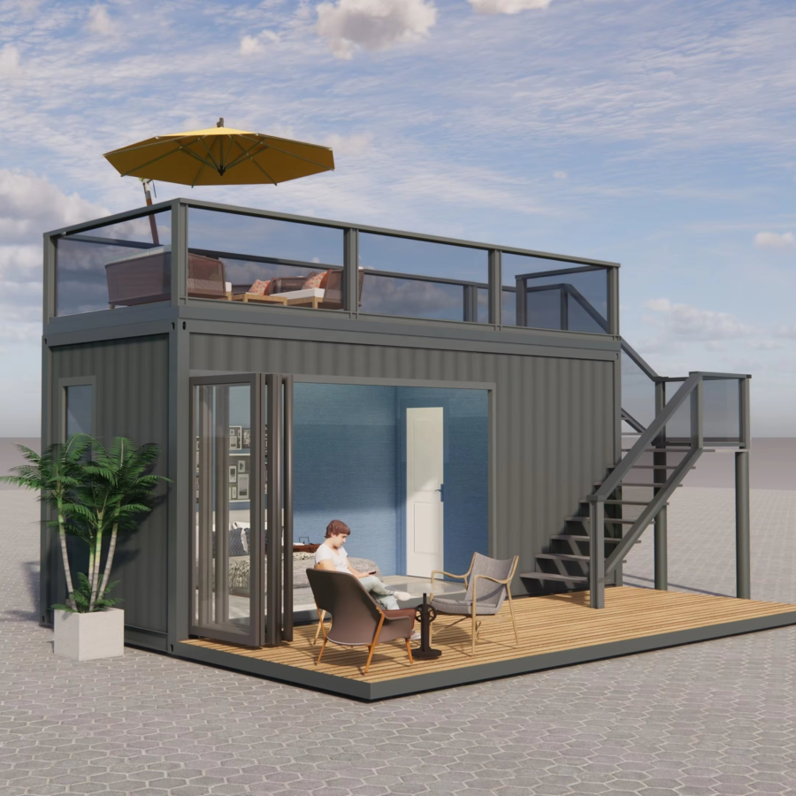 Mẫu nhà tiền chế giá 50 triệu nhỏ đẹp, phù hợp cho người độc thân hoặc các cặp đôi 