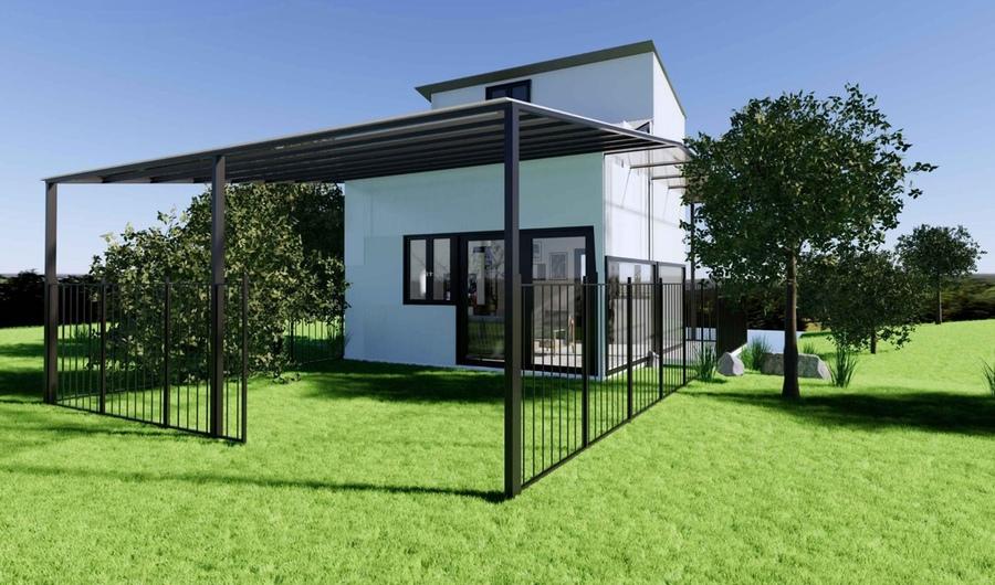 Mẫu nhà tiền chế 50m2 đẹp, đơn giản, thoáng mát